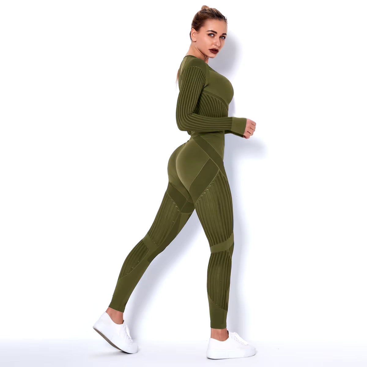 Hollow Out Seamless Yoga Set Sport Outfits Women Black Two 2-Piece Crop Top Bra Leggings Workout Gym Suit Fitness Sport Sets